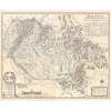 JOHANN NEPOMUK MÁTHES (?-?): Mapa Ostrihomskej arcidiecézy. Medirytina. Bratislava, 1822. Druh potlače: Exkluzívne prevedenie na plátne v drevených lištách 75x62 - Reprodukcia dekoračnej historickej m