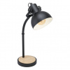 Stojaca lampa Eglo LUBENHAM čierna oceľ, drevo 44058