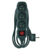 EMOS P1312Z Prodlužovací kabel 2 m / 3 zásuvky / s vypínačem / zelený / 1 mm2