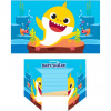 AMSCAN Baby Shark párty pozvánky – 8 ks s obálkami