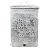 Clayre & Eef Sivý vintage odpadkový kôš s patinou Flower Market - 26*26*36 cm