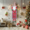 Nástenný adventný kalendár - 3D škandinávsky trpaslík - textil - 100 x 28 cm