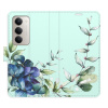 Flip pouzdro iSaprio - Xiaomi Redmi 15 - Blue Flowers s kapsičkami na karty (Flipové knížkové pouzdro, obal, kryt iSaprio s přihrádkami na karty a motivem)