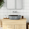 vidaXL Umývadlo na dosku čierno-sivé oválne 47x33x13 cm keramické - Čierna - 138854-85298