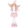 Postavička MagicHome Vianoce, Anjelik s ružovou sukňou, látkový, ružovo-biely, 29x13x59 cm