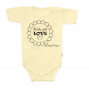 Body krátky rukáv Baby Nellys Made with love žltá