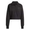 adidas ALL SZN French Terry Polo Sweatshirt Womens Black 16 (XL)