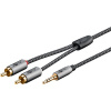 audio adaptérový kabel goobay Plus AUX 3,5mm jack > stereo cinch konektor