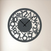 drevo zivota Nástěnné hodiny S ČÍSLY Farebný dekor: Antracitová, Farba ručičiek: Černé, Velikost hodin: 50x50