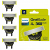 Vymeniteľné čepele pre Holiace Strojčeky Philips OneBlade QP440/50 4ks Tvár + telo