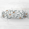 Biante Vankúš valec bonbon Sandra SA-491 Biele designové kvety na sivom 15x60 cm