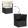 vidaXL 8-dielny záhradný gaučový set s vankúšmi čierny polyratan - Beige - 267883-284547
