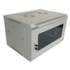 XtendLan 6U/600x450,na zeď, jednodílný, skleněné dveře, slonovina-šedý WS-6U-64-IVORY