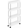 SongmicsHome Regál na kolieskach 40 x 13,5 x 86 cm 4 police biela KSC08WT