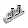 Zehnder Príslušenstvo Rohová armatúra Set Q, 1/2, s regulačnou hlavicou vľavo, prívod vľavo, rozstup 50 mm, chróm 839108