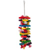 Hračka BIRD JEWEL závesná farebná - s povrazmi a drievkami, 54 cm