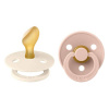 BIBS Colour anatomické cumlíky z kaučuku 2ks -ivory/blush - Veľkosť 1 (0–6mesiacov)