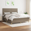 zahrada-XL Posteľný rám boxspring s matracom sivohned 160x200 cm látka 3142269
