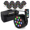 Fuzzix set 8 PLF12 Party LED reflektorov v transportnom obale - 12x 2W LED - Vrátane diaľkového ovládania