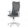 Autronic Kancelárska stolička, šedý MESH, biely plast, plastový kříž KA-S248 GREY