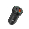 CL adaptér XO (CC33) 1x USB, 1x USB C, 18W, QC 3.0, čierny