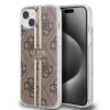 Guess Hardcase IML 4G Gold Stripe iPhone 15 Plus hnedý