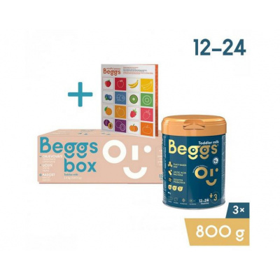 Beggs 3 batoľacie mlieko, box + pexeso 2,4 kg (3x800 g)