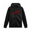 Mikina AGELESS ZIP HOODIE 3, ALPINESTARS (černá/červená) Veľkosť: 2XL