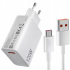 NABÍJAČKA S KÁBLOM USB-C 1M 6A 20V 120W BIELA