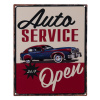 Clayre & Eef Nástenná kovová ceduľa Auto Service Open - 25 * 20 cm - Clayre & Eef