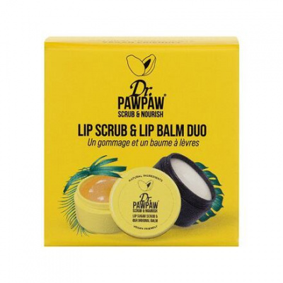 Dr. PAWPAW Scrub & Nourish Lip Scrub & Lip Balm Duo balzám a peeling na rty 16 g
