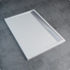 SANSWISS ILA 90 x 140cm sprchová vanička obdĺžniková, liaty mramor - 04 – biela - 50 – aluchróm