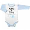 Body dlhý rukáv s vtipným textom Baby Nellys, Máma+Táta, veľ. 80, chalan Baby Nellys