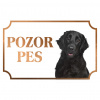 Hladkosrstý retríver - Kovová tabuľka POZOR PES