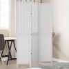 vidaXL Paraván 3 panely biely masívne drevo paulovnie - Biela - 136850-271109