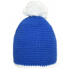 Myrtle beach Háčkovaná čiapka s brmbolcom MB7964 Blue one size