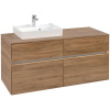 VILLEROY & BOCH Collaro závesná skrinka pod umývadlo na dosku (umývadlo vľavo), 4 zásuvky, s LED osvetlením, 1200 x 500 x 548 mm, Oak Kansas, C071B0RH