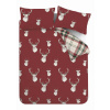 Červené obliečky Catherine Lansfield Munro Stag, 135 x 200 cm