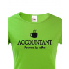 Dámské triko pro účetní Accountant – Powered by coffee, Barva Zelená, Velikost 2XL Bezvatriko.cz 208173
