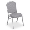 Basic Banketová stolička Silver Smooth, strieborný rám, látka sivá