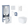 Grohe Rapid SLX Set predstenovej inštalácie, klozetu, dosky SoftClose, tlačidla Skate Cosmopolitan a súpravy na vhadzovanie tabliet, alpská biela SANI11BB3142-GR