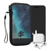 kwmobile Neoprene Sleeve for smartphone Size XL - 6.7/6.8 - Shock Absorbing Pouch kryt - Ochranný telefon Bag - Cosmic Nature modrá / šedá / černá
