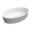 Omnires Bari M+ umývadlo 50x30 cm oválny pultové umývadlo biela-sivá/kamenná BARI500UNBSP