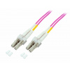 Fiber kábel LC-LC, 30m Duplex OM4(50/125µm), LSOH, 2mm, fialový