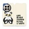 Flipové pouzdro Mobiwear - OnePlus 13 - M041S Panda - life is not (Knížkové flip pouzdro, obal, kryt na mobil OnePlus 13 - M041S Panda - life is not, materiál Umělá kůže + TPU - ochrana 360°, stojánek