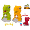 Dinosaurus 11cm na batérie jazdiaci na natiahnutie so svetlom 3farby 12ks v DBX