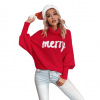 Modebelle Dámsky vianočný sveter Merry – červený sveter s rolákom a zimným nápisom Veľkosť: L