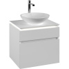 VILLEROY & BOCH Legato závesná skrinka pod umývadlo na dosku (umývadlo v strede), 2 zásuvky, s LED osvetlením, 600 x 500 x 550 mm, White Matt, B568L0MS