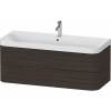 DURAVIT Happy D.2 Plus c-shaped závesná skrinka s nábytkovým umývadlom s otvorom, 2 zásuvky, 1175 x 490 x 480 mm, orech kartáčovaný, HP4349O69690000