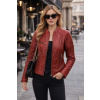 Max Original Leather Dámska kožená bunda TW14-L011 (M 44-46) - Red - M